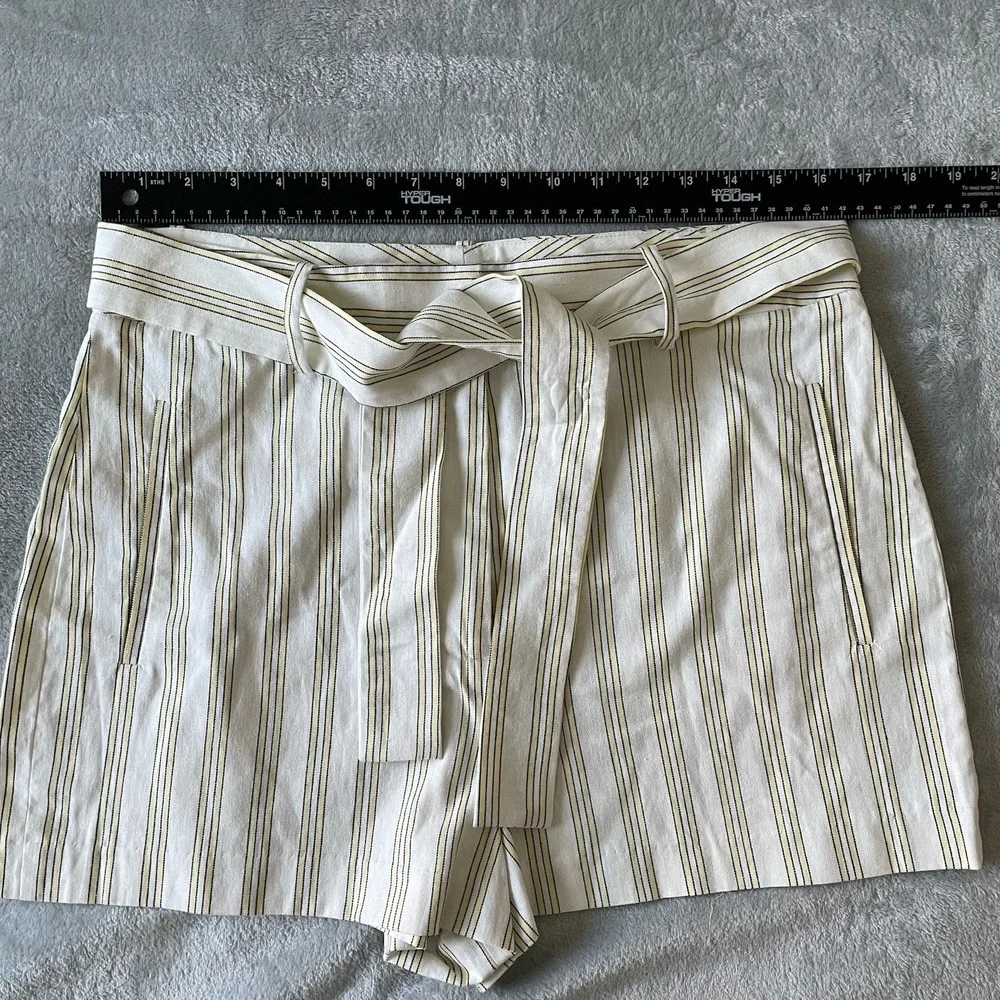 1.State Striped Tie Waist Shorts Women's 12 100% Cotton Coastal Chic Old Money - Picture 3 of 8